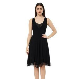 ACTRICE Paris Black Lace Whimsigoth Made in France Quiet Luxury Dress Size T3=M